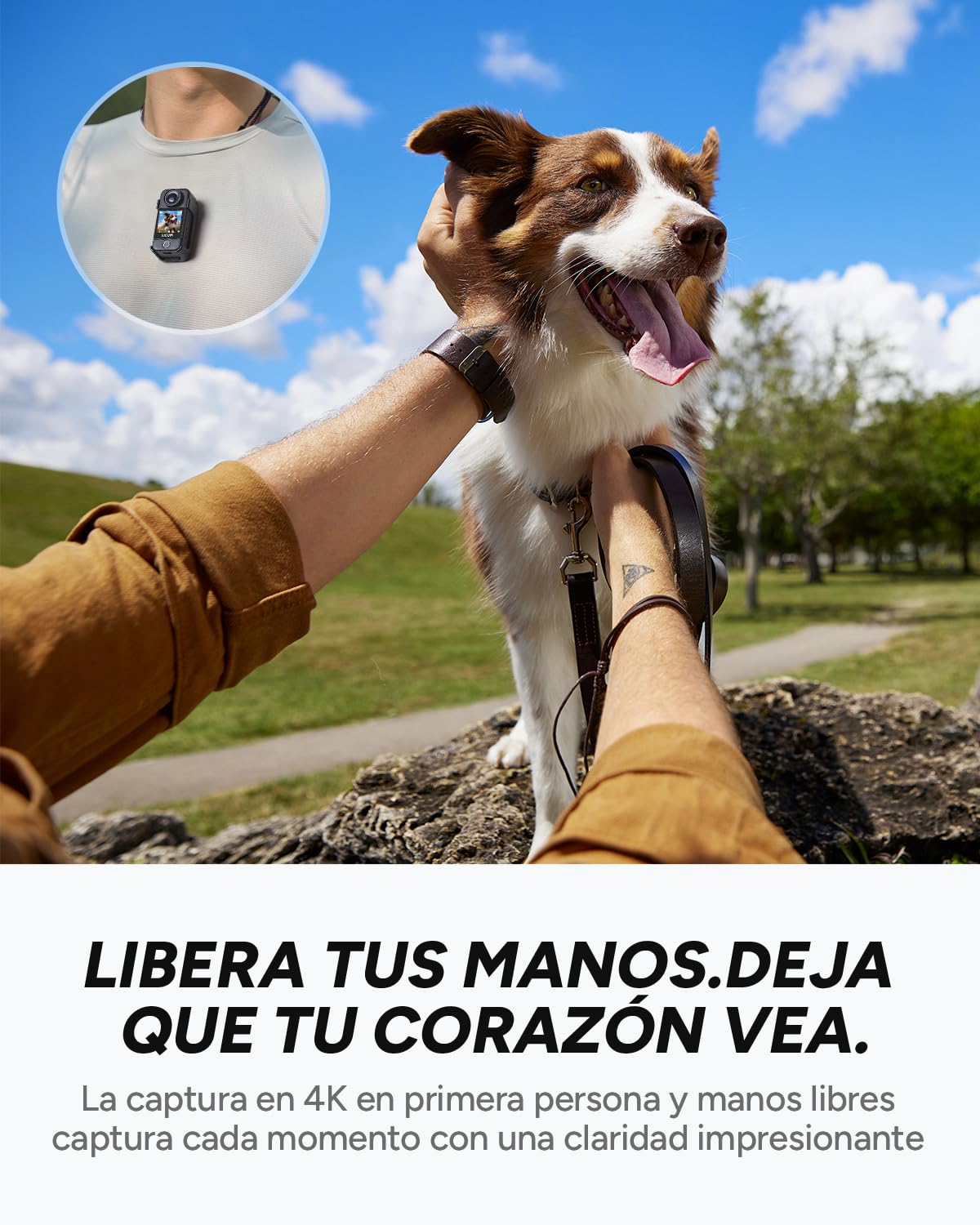 SJCAM C400 Pocket Paquete POV (Sin Tarjeta),Camara Vlog 4K con 172 Min,Pantalla TáctilMini Cámara Deportiva Estabilización de 6 Ejes,Impermeable,Ideal para Vlogs,Viajes y Paseos,Negro