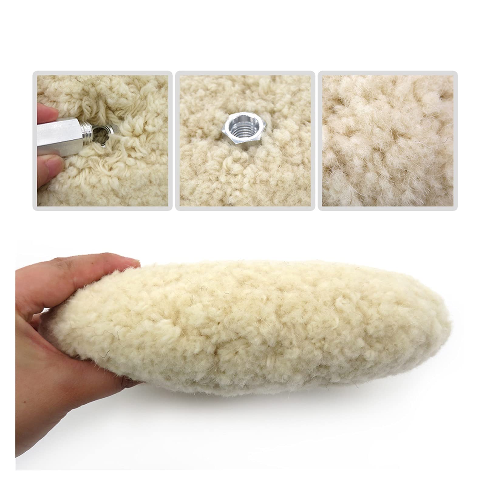 Pad polerski 8-calowy 200mm wełniany pad piłka świetna polerowanie farby szlifowanie powierzchni do woskowania samochodu polerowania konserwacji samochodu czyszczenie wełny dwustronnej 100%