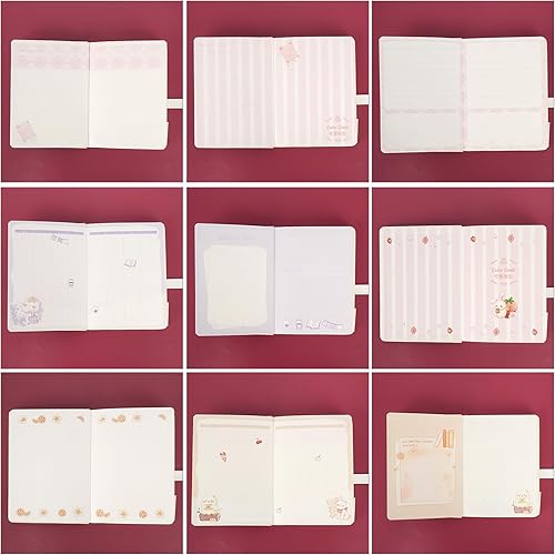Miniatura 6 de Lindo cuaderno de dibujos animados kawaii, cuaderno de bocetos japonés con cubierta de cuero, cuaderno de notas, cuaderno de viaje, morado