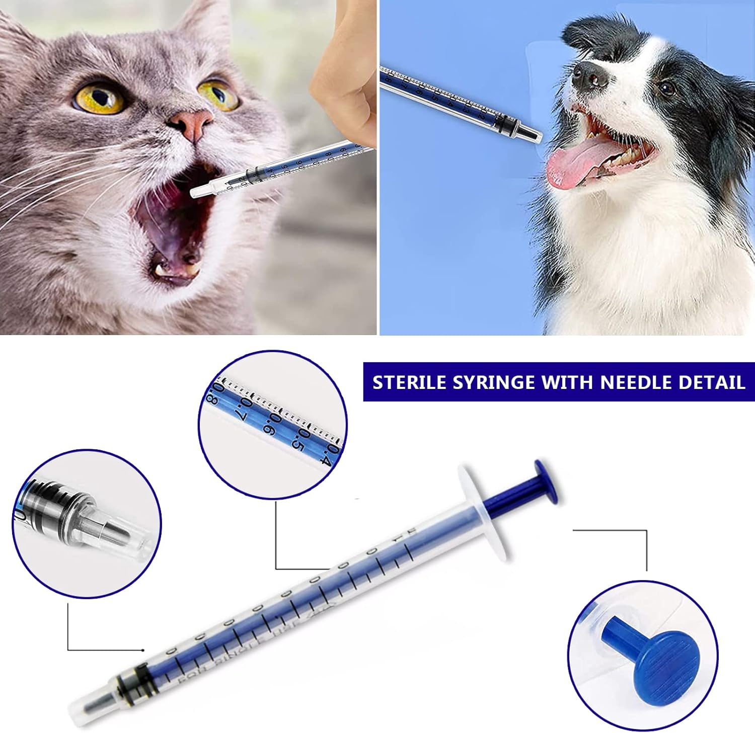 50 Pcs 1 ml/1 cc Plastic Syringes No Needle Individually Package (1ml/1cc,50) (1ml 50pcs) : Industrial & Scientific