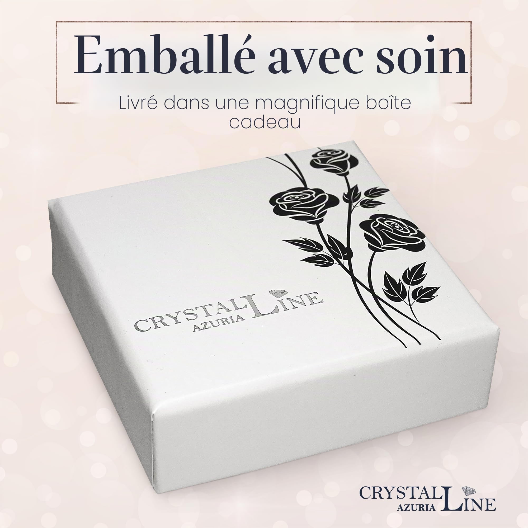 Crystalline Azuria Ensembles de Bijoux de Mariage pour Mariée Bijoux de Demoiselle d'honneur Collier Pendentif et Boucles d'Oreilles Parure de Bijoux pour Femme et Fille
