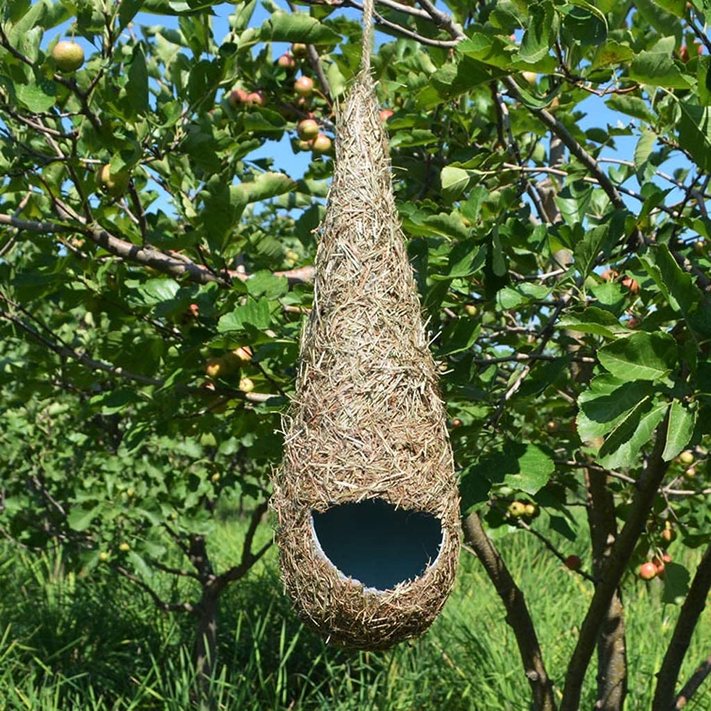 Vogelhäuser Vogelkäfige Vogelnest Hütte Handgemachter Strohvogelnestkäfig Vogelhaus Bruthöhle für Papageien 810(Color:A)