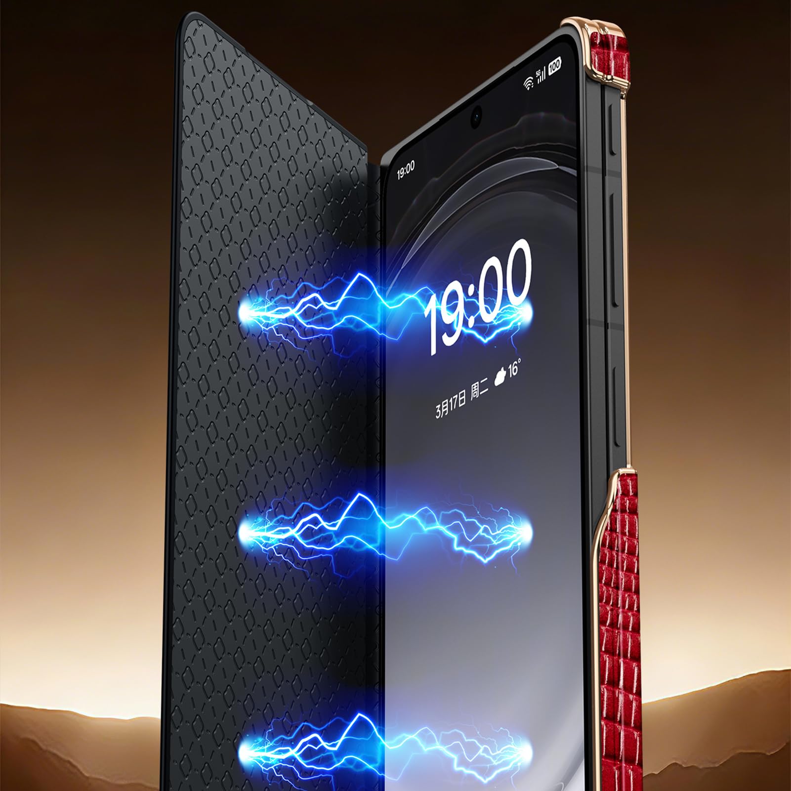 Etui z klapką do Oppo Find N6, gładka tekstura krokodyla ochrona obiektywu osłona z prawdziwej skóry