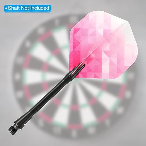 Miniatura 4 de PATIKIL Vuelos de dardos estándar extra gruesos, paquete de 15 vuelos duraderos para un mejor rendimiento, patrón geométrico, rosa, blanco