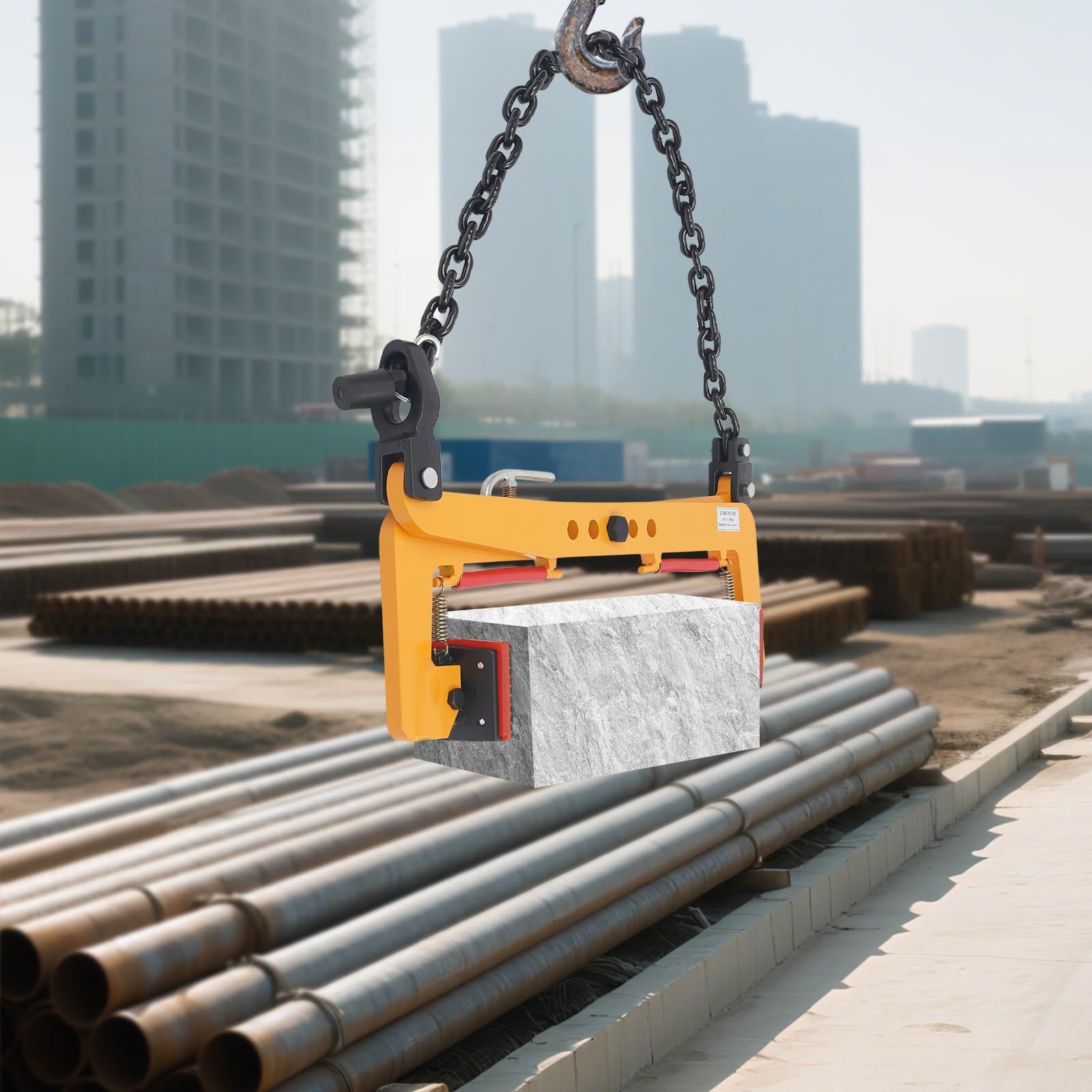Morsetto per la posa dei cordoli, sollevamento dei bordi, supporto per cordoli e estrazione di pallet, giallo, 350kg, modello XYT-F