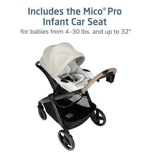 Miniatura 4 de Maxi-COSI Zelia Pro Sistema de viaje 5 en 1 con asiento de automóvil infantil Mico Pro, combo de cochecito de bebé, asiento reversible, ruedas