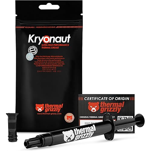 Thermal Grizzly Kryonaut - 5.55 Gram/1.5 ml - Extremly High Performance Thermal Paste - for Demanding Applications and Overclocking CPU/GPU/PS4/PS5/Xbox