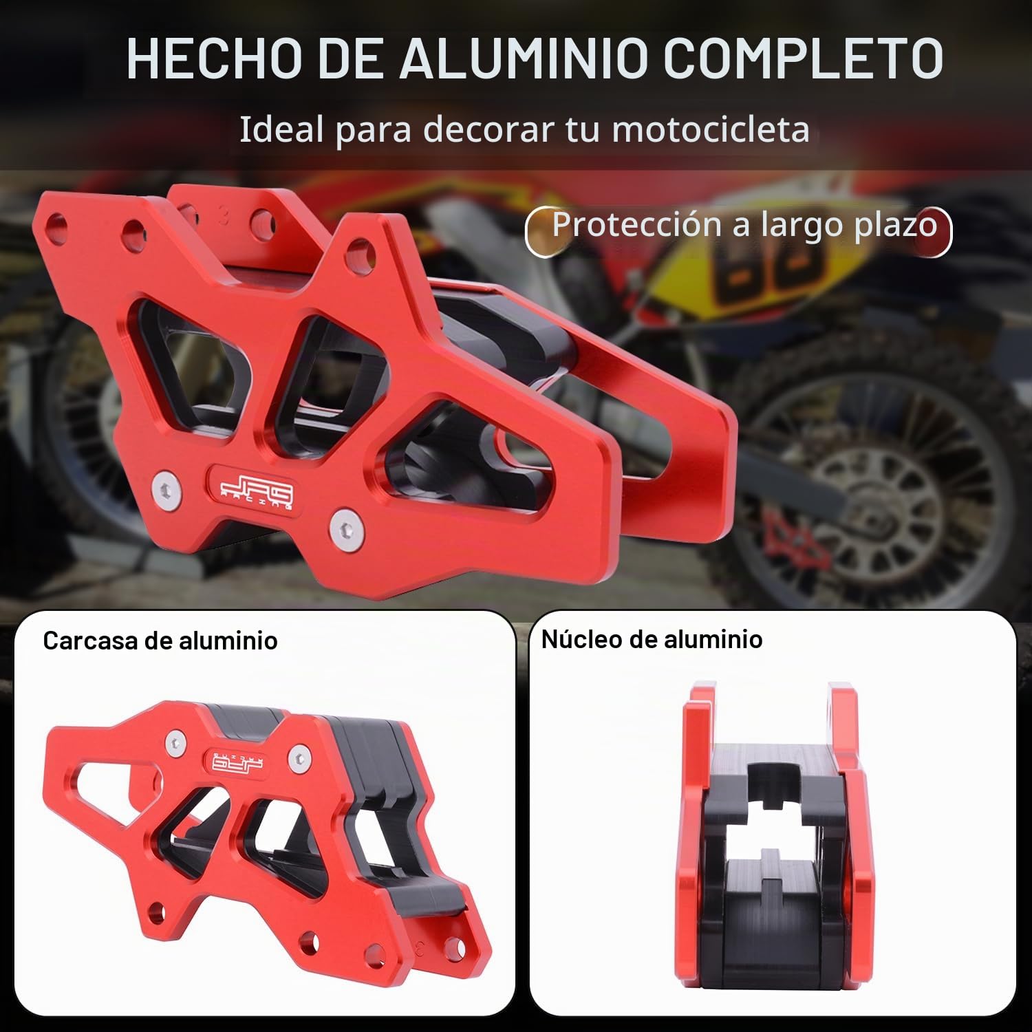 Amazon.com: Guía de protección de cadena CNC rojo para motocicleta
