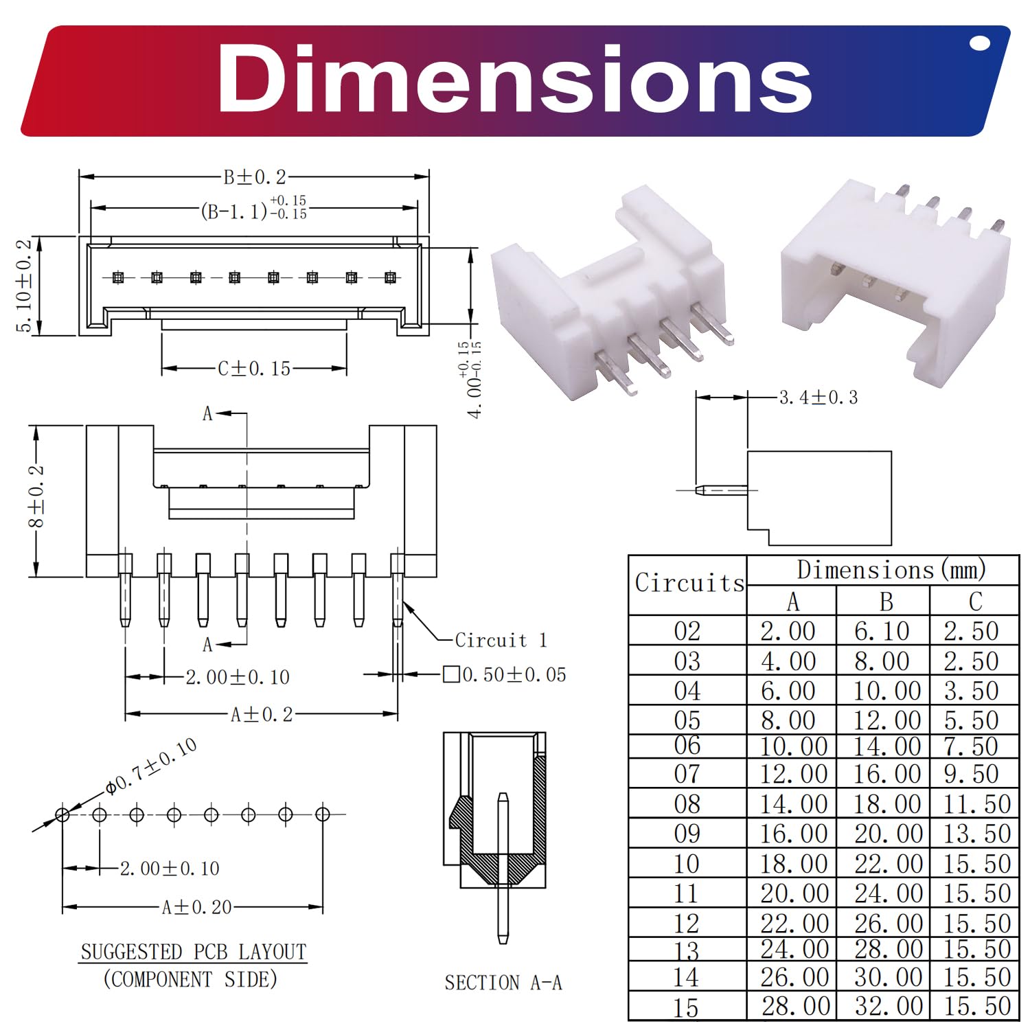 Amazon.com: Kidisoii JST Connector Kit, HY2.0 DIP Header Jst 2mm