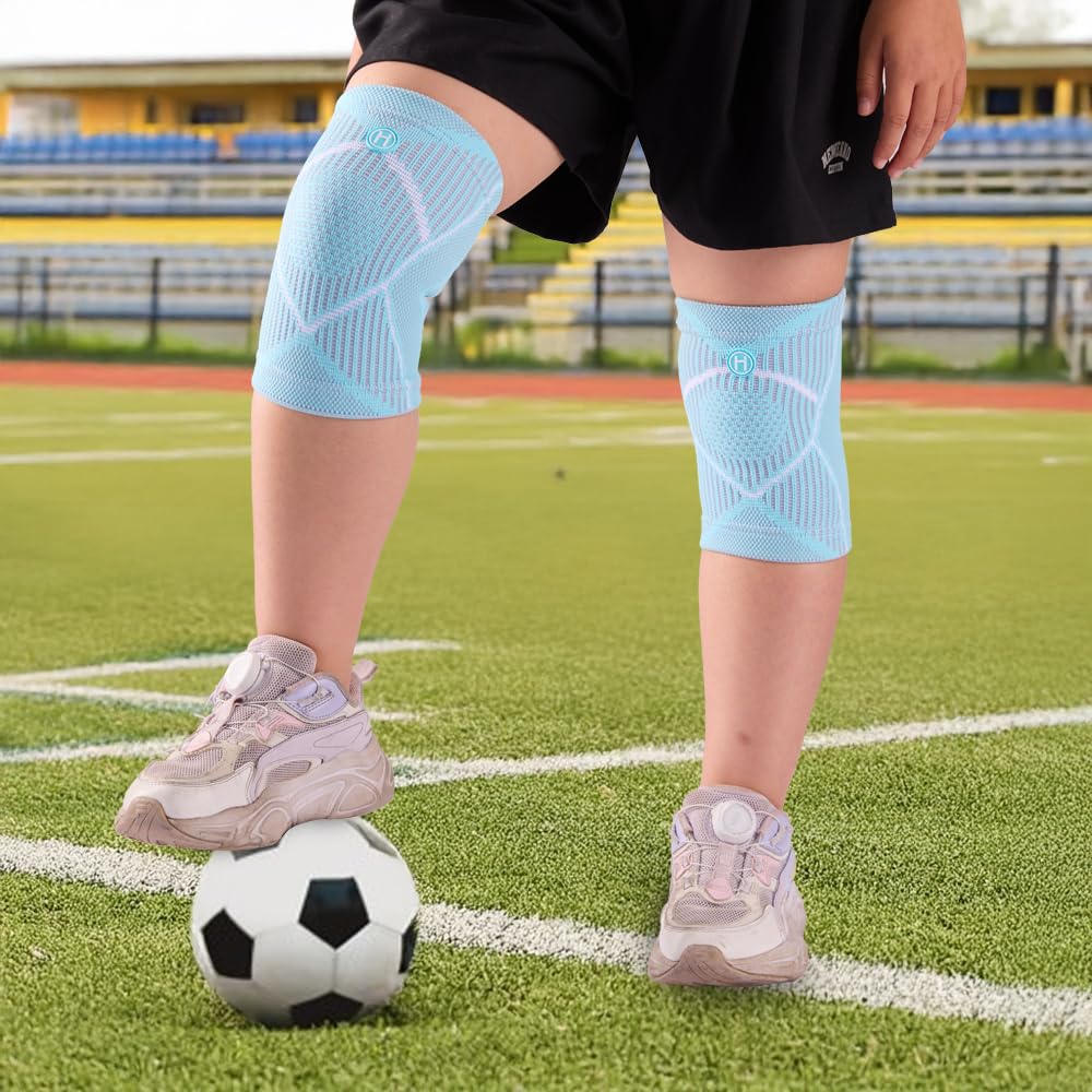 HUETIDE Kids knee brace for sports-Youth Knee Compression Sleeve for Kids,extra small knee support sleeve for pain Relief,Running,Workout, Arthritis,Recovery, Boys & Girls,1Pair,Back