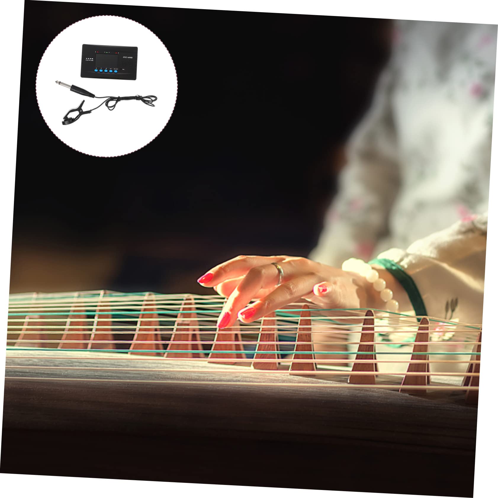 HEMOTON 2 Juegos Sintonizador Guzheng Accesorio De Afinación Guzheng Sintonizador De Ukelele Con Clip Sintonizador Yueqin Afinador De Guitarra Profesional Guitarra Electrica Black Metal