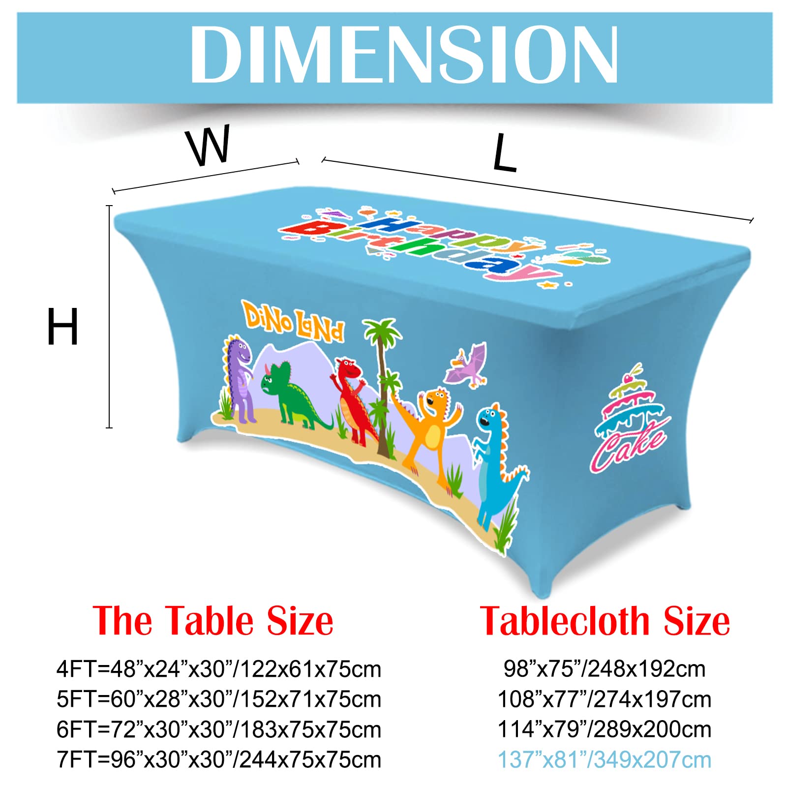 Uoffice5 Custom Table Cloth with Business Logo 4 5 6 8FT Personalized Stretch Tablecloth Customized Spandex Table Covers for Tradeshow Events Birthday Party Wedding Anniversary ?4FT?
