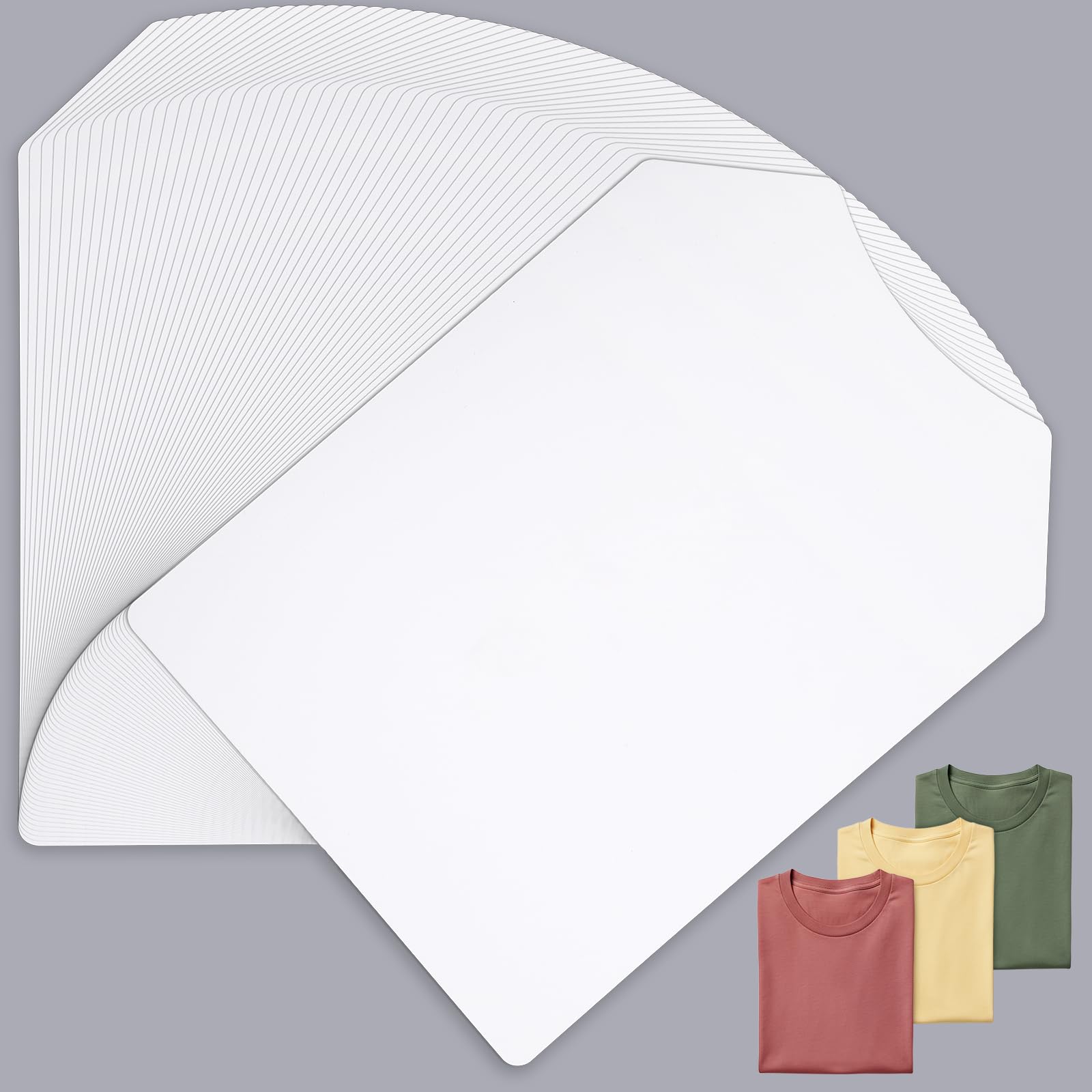 Inserti per Camicie, 50 Pezzi 35cm X 25.5cm Cartoncini per Camicie Supporto, con Angoli Arrotondati, per Organizzazione Abbigliamento e Packaging