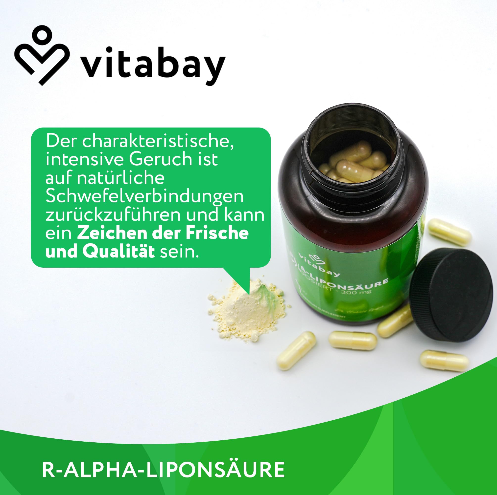 Vitabay R-Alpha Liponsäure 300 mg – 120 Kapseln hochdosiert & vegan – Alpha Lipoic Acid – Laborgeprüft in Deutschland – Vorrat für 4 Monate