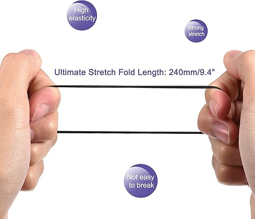 Miniatura 4 de MECCANIXITY Banda de goma elástica negra para oficina en casa, paquete de 325