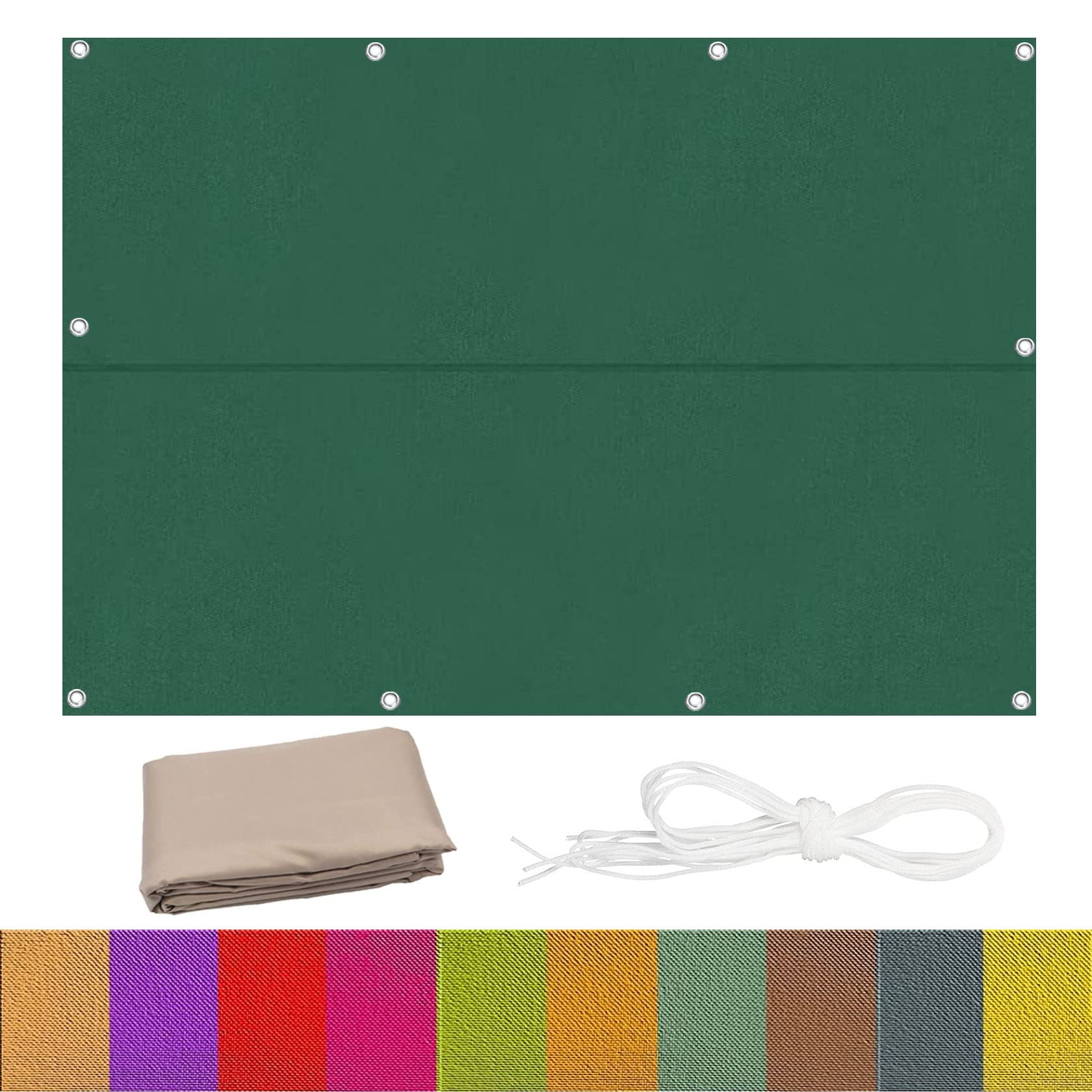 Voile d'ombrage rectangulaire imperméable 1.6x3.2m protection UV pour extérieur et jardin