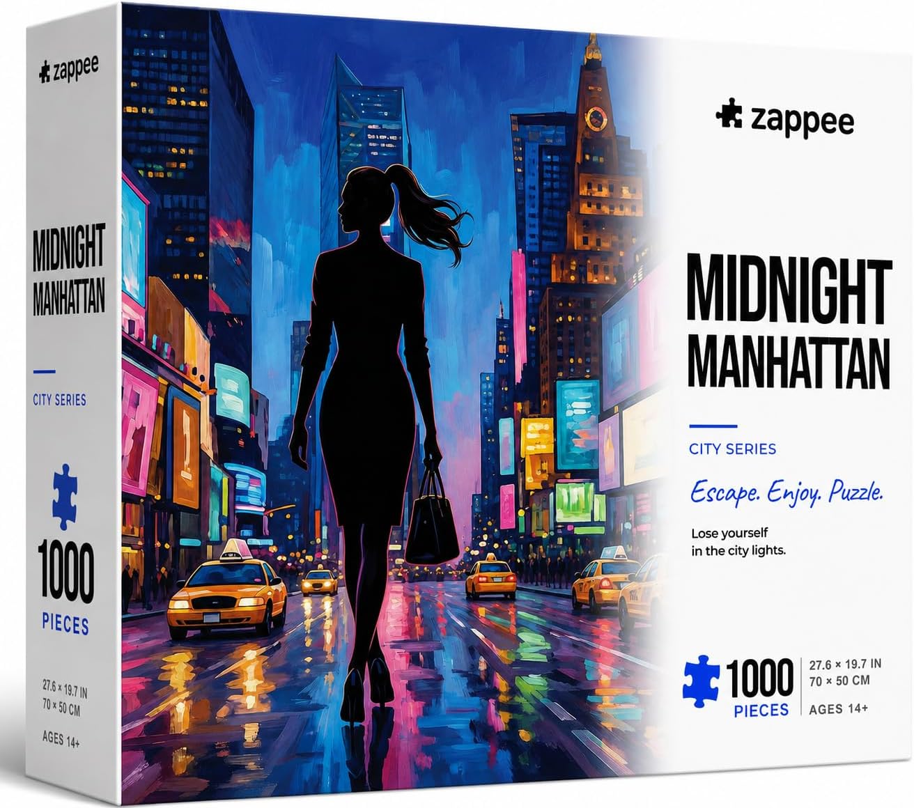 New York Jigsaw Puzzle 1000 Pieces for Adults, Manhattan at Night