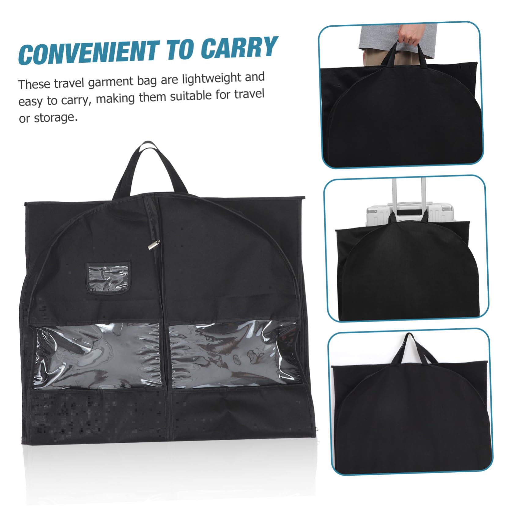 Kleidersack zur Aufbewahrung, 2 Stück, 110cm, Schwarz