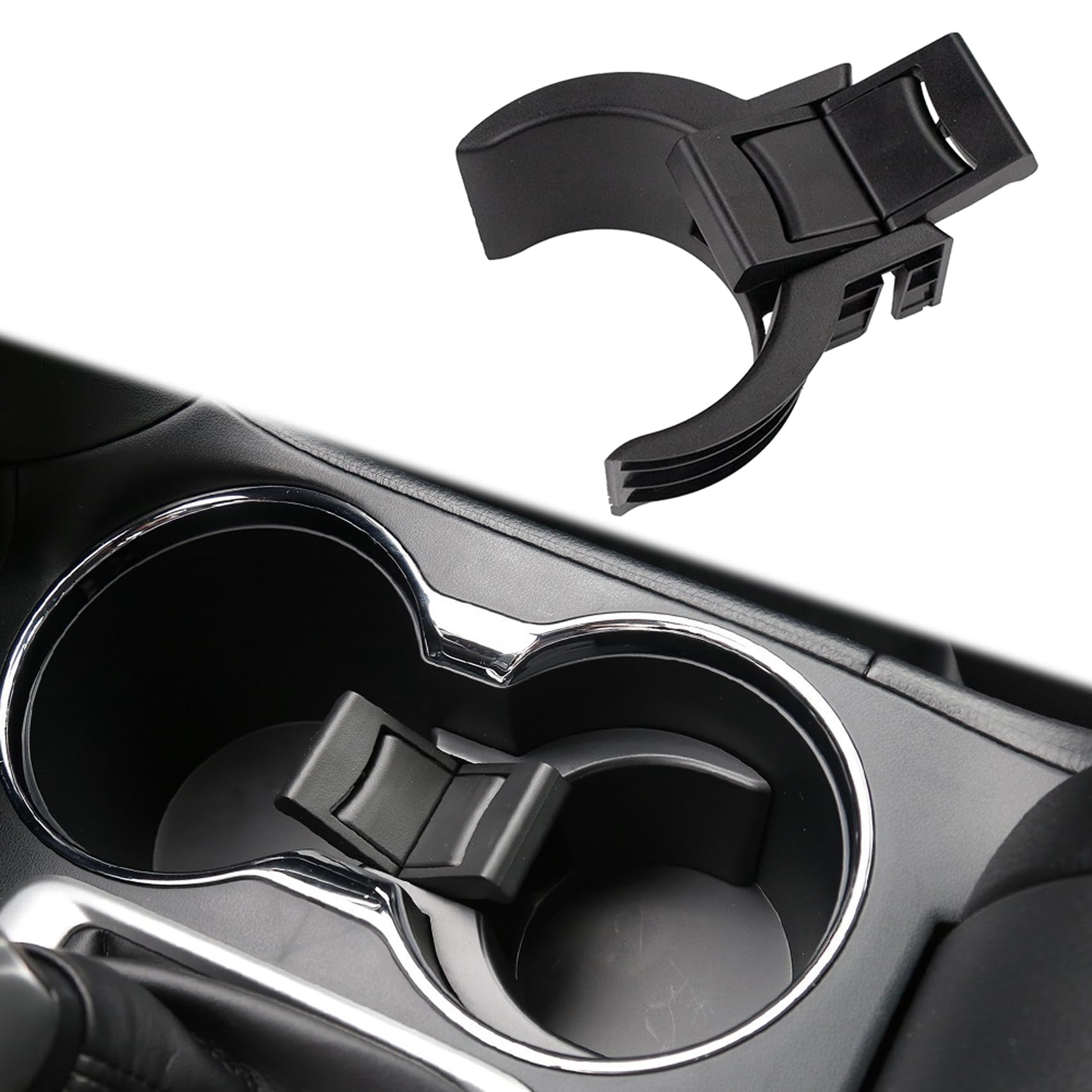 Cup Holder Insert Divider, Car Cup Holder Inserts, Cup Holder Drink Holder Separator Center Console, 55618-0E200-C0 Console Cup Holder Compatible with Toyota Highlander 2014-2020(55618-0E200-C0)