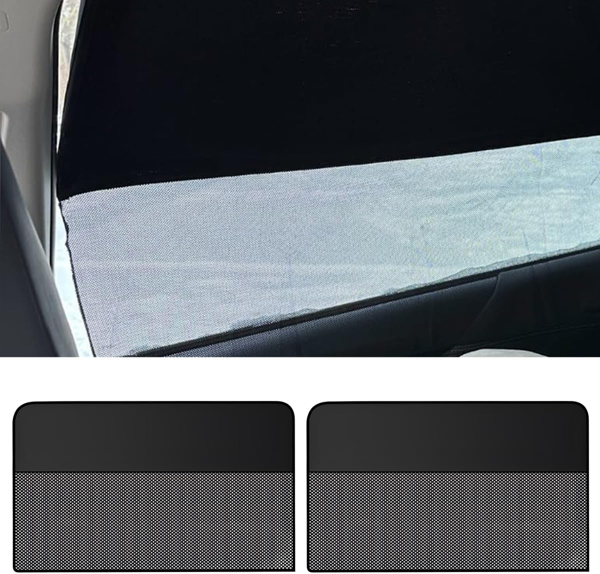 2PCS Car Window Shades, Magnetic Side Window Sun Shade, Half Blackout Rear Window Privacy Cover for Baby Passenger, Car Sun & Privacy Protection Accessory for Camp, Travel, Nap (Rear/Half)