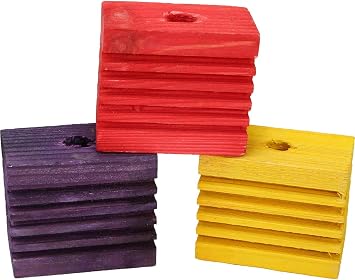 Bonka Bird Toys 3476 Pk3 Ribbed Rectangle 2.25 Inch Foot Talon Craft Part Quaker African Gray Amazon Cockatoo Bird Toy