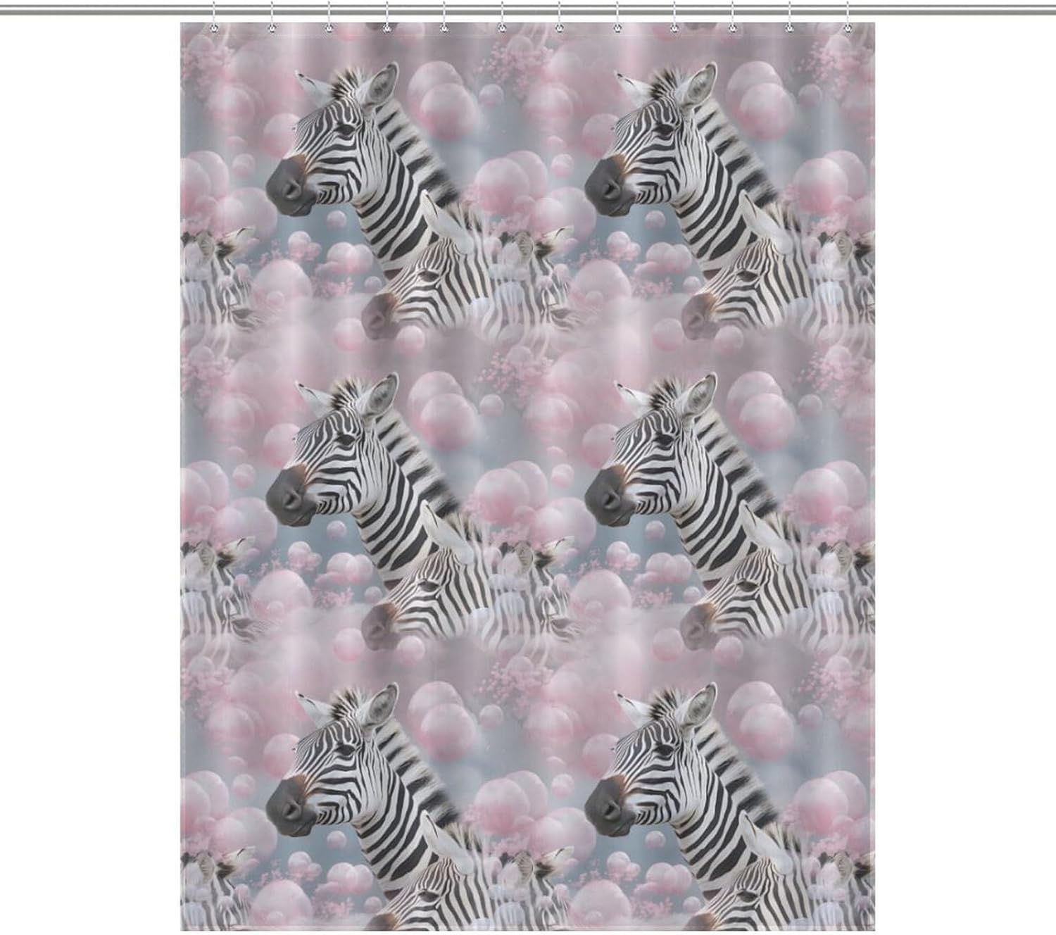 Zebras in Bubbles Funny Shower Curtains Washable Bath Curtain Liner with Hooks for Bathroom Bath Tubs