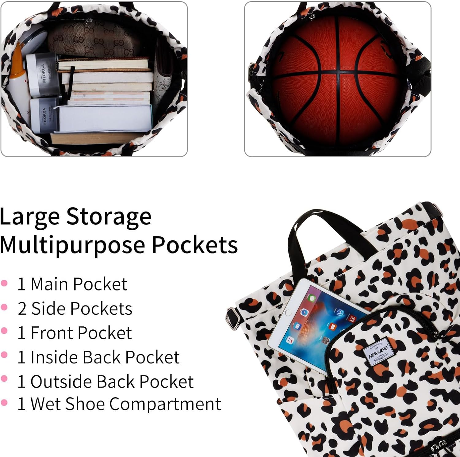 Dry Wet Drawstring Backpack with Shoe Compartment for Women Adjustable Gym Bag