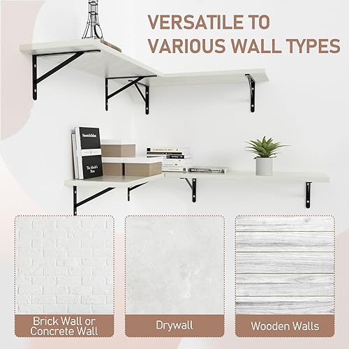 Miniatura 5 de Kaboon - Juego de 2 estantes flotantes de 27 pulgadas de largo y 10 pulgadas de profundidad para pared, estantes abiertos grandes montados en la