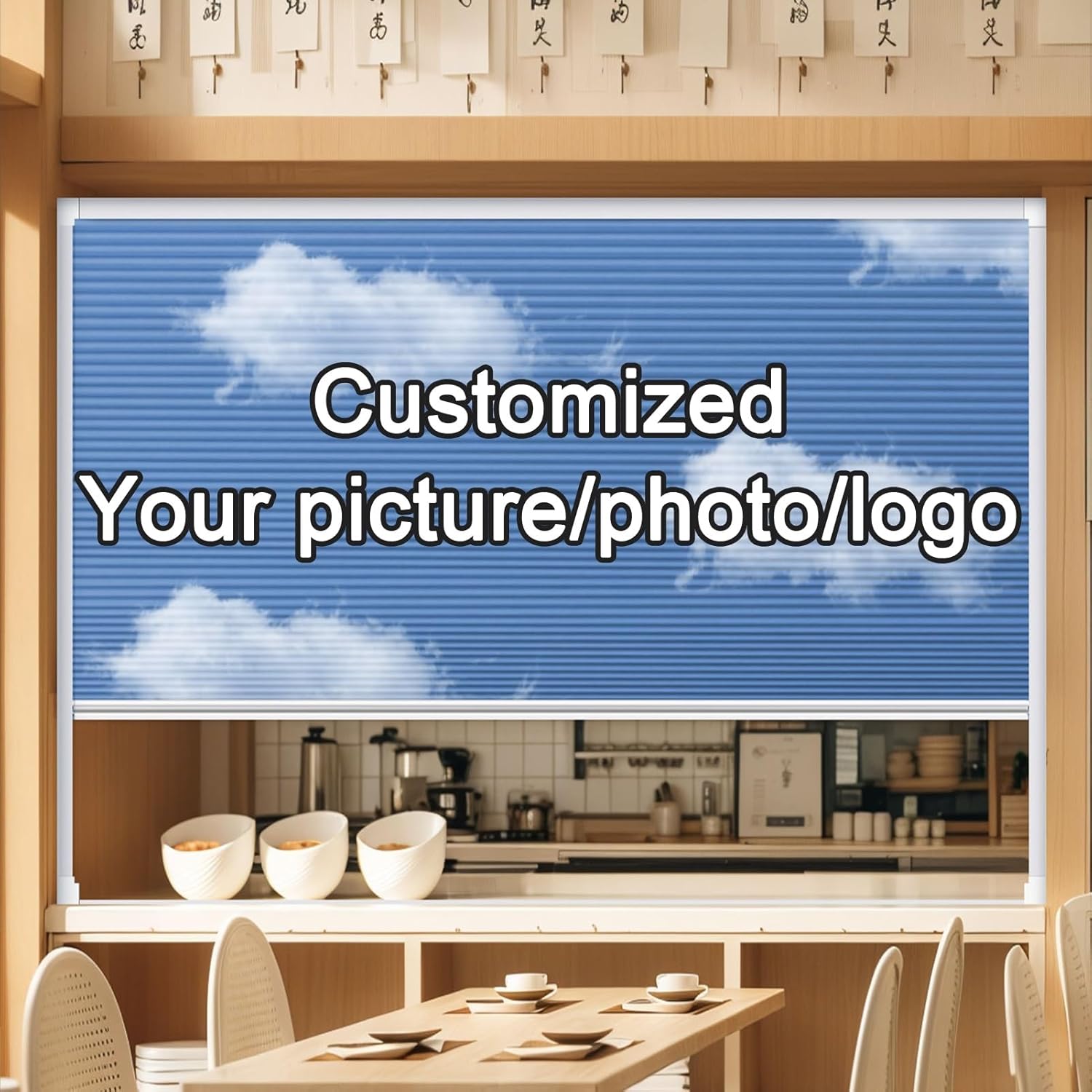 Custom Sizes Cellular Folding Doors Shades with Photo/Logo, Top Down Bottom Up Home Cabinet Accessories, Thermal Honeycomb Multifold Interior Door