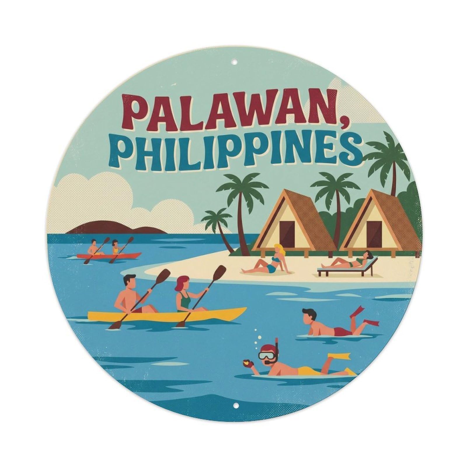 Shell Island Beach Destination Hidden Lagoon Metal Tin Sign