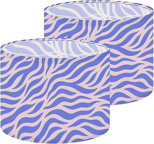 Vista 14 de Lamp Shades Set of 2 Animal seamless Zebra texture Mammals Fur Neon color bright Print skin Drum lampshades for Floor Lamps Table Lamps Pendant