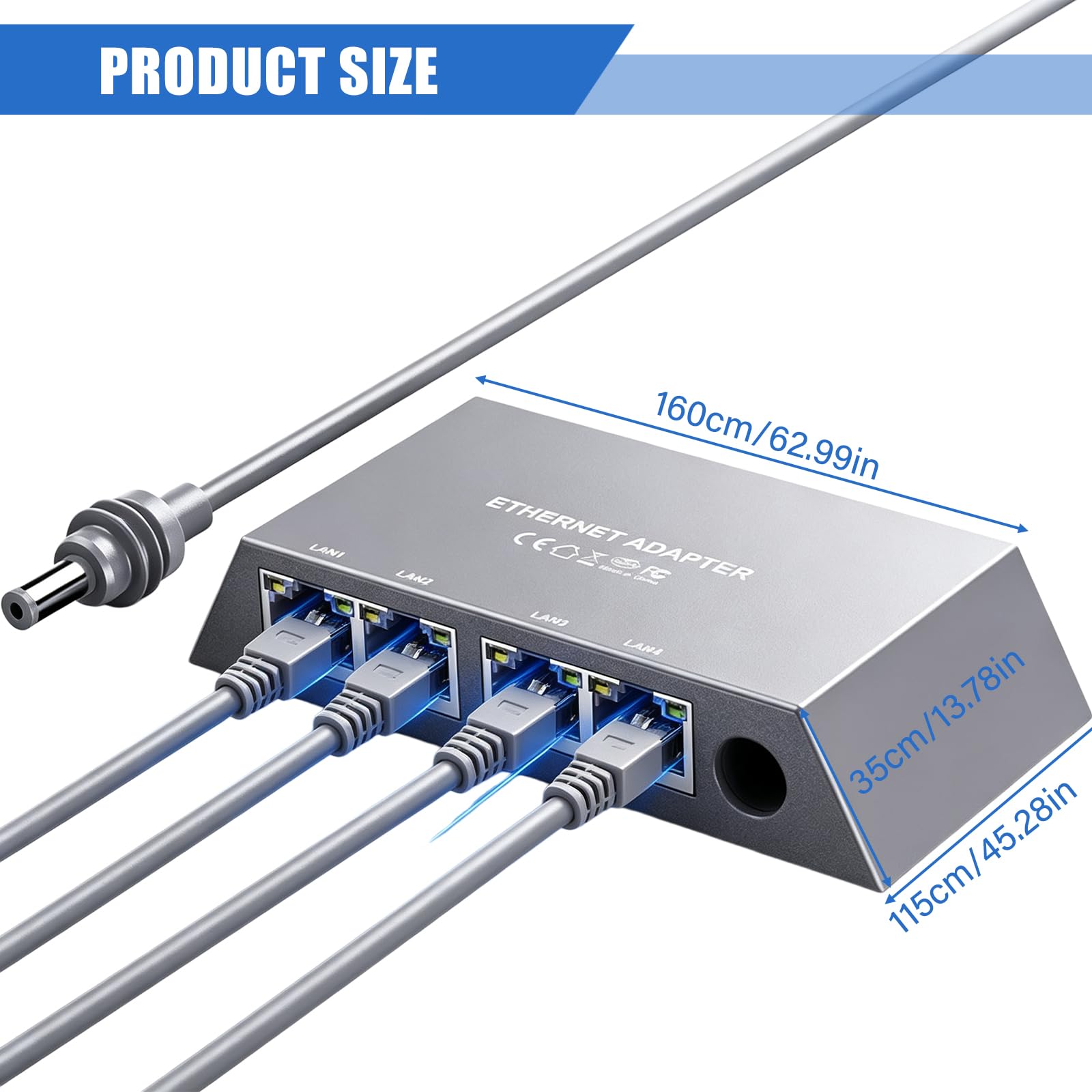 Adattatore Ethernet per Starlink Gen 3/Mini, 4 porte RJ45, estensione di rete LAN Gigabit LAN Splitter per reti esterne cablate, 4 dispositivi contemporaneamente