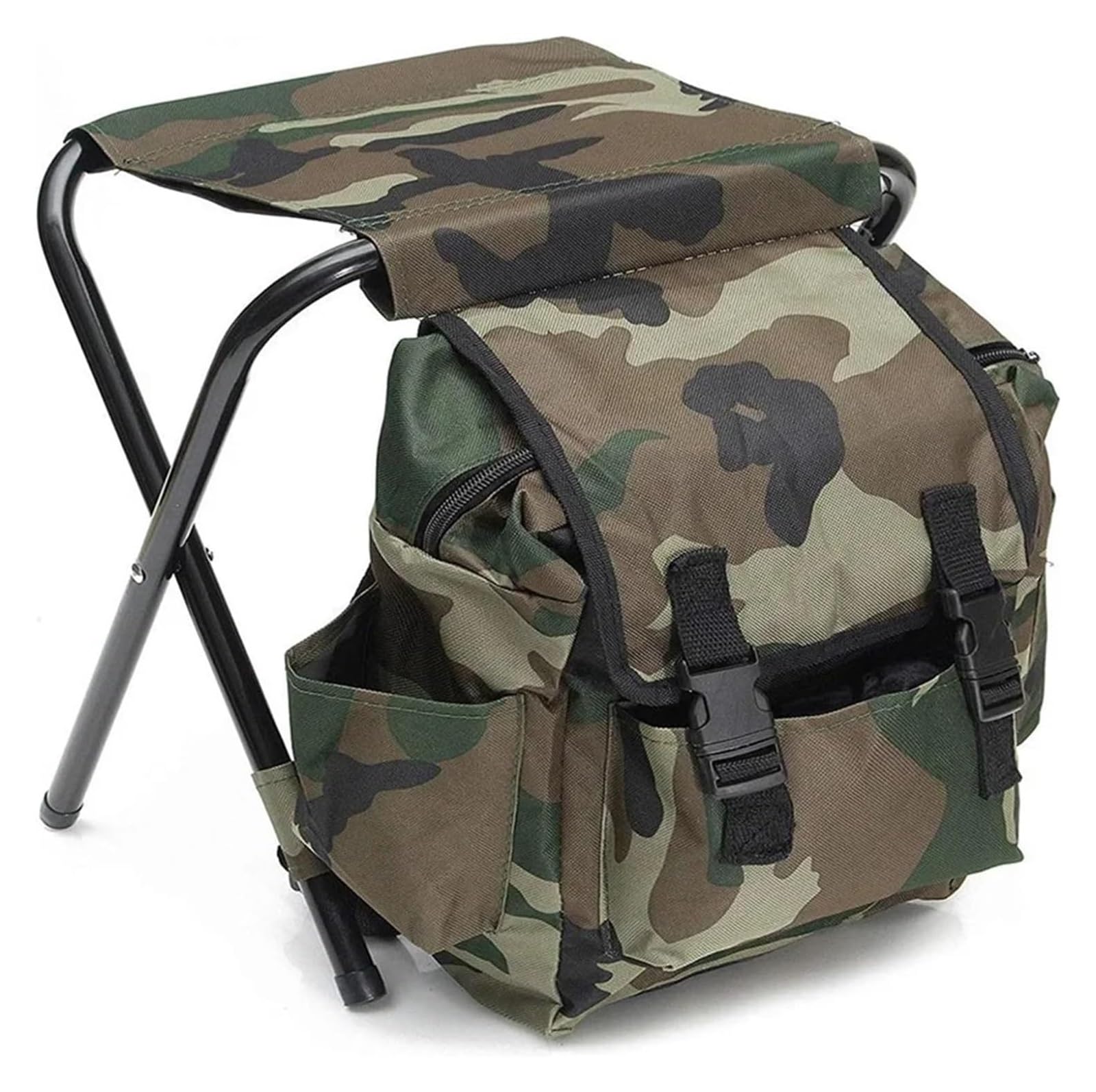 vfdaSWQQ Outdoor folding chair, 2 In1 Folding Chair Light Fishing Stool Collapsible Convenient Camping Hiking Outdoor
