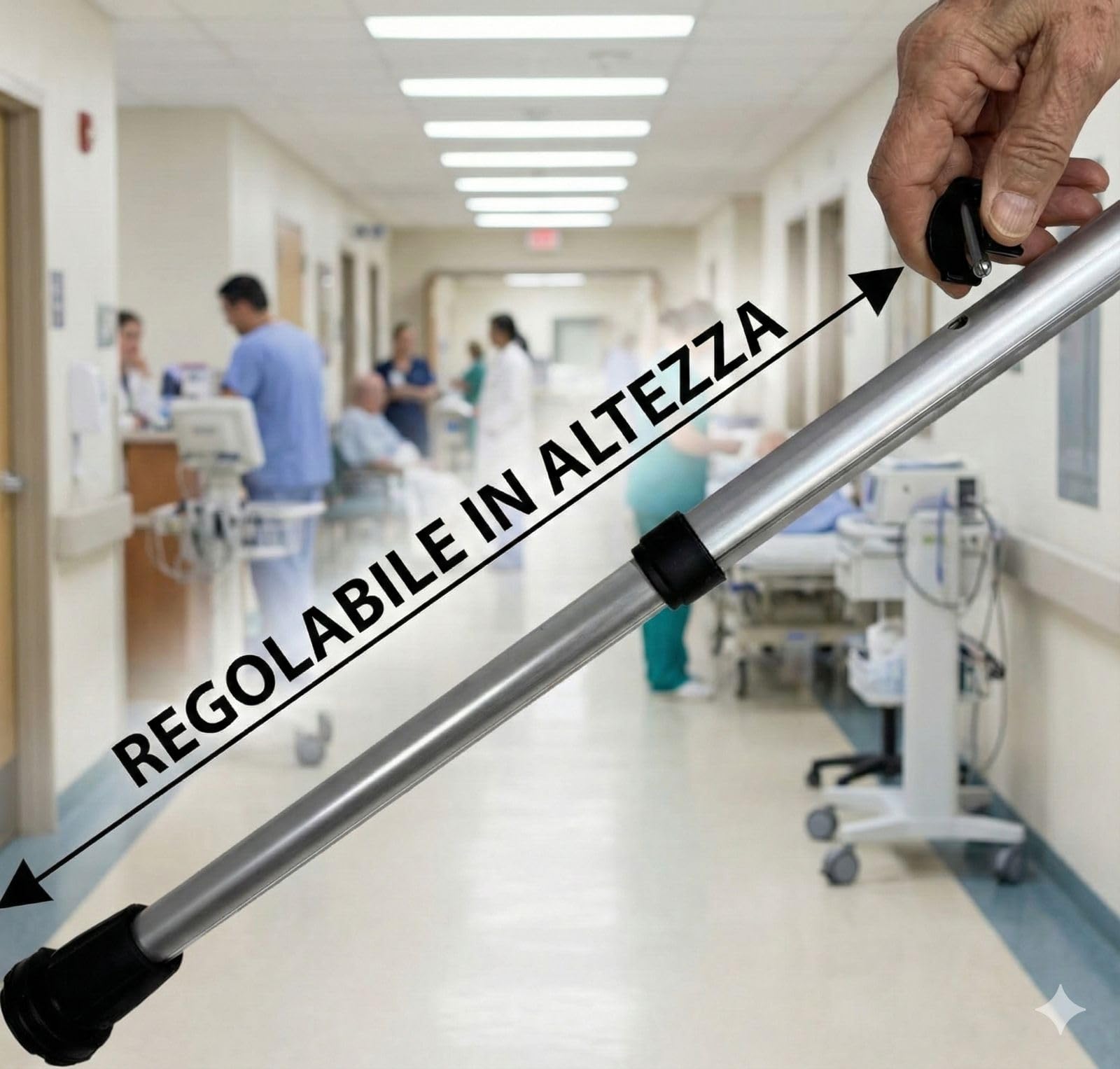 APP LIFE Stampelle Ortopediche (2 unità) Dispositivo Medico di Classe I Regolabili Leggere in Alluminio Anodizzato Coppia Stampella Ortopedica