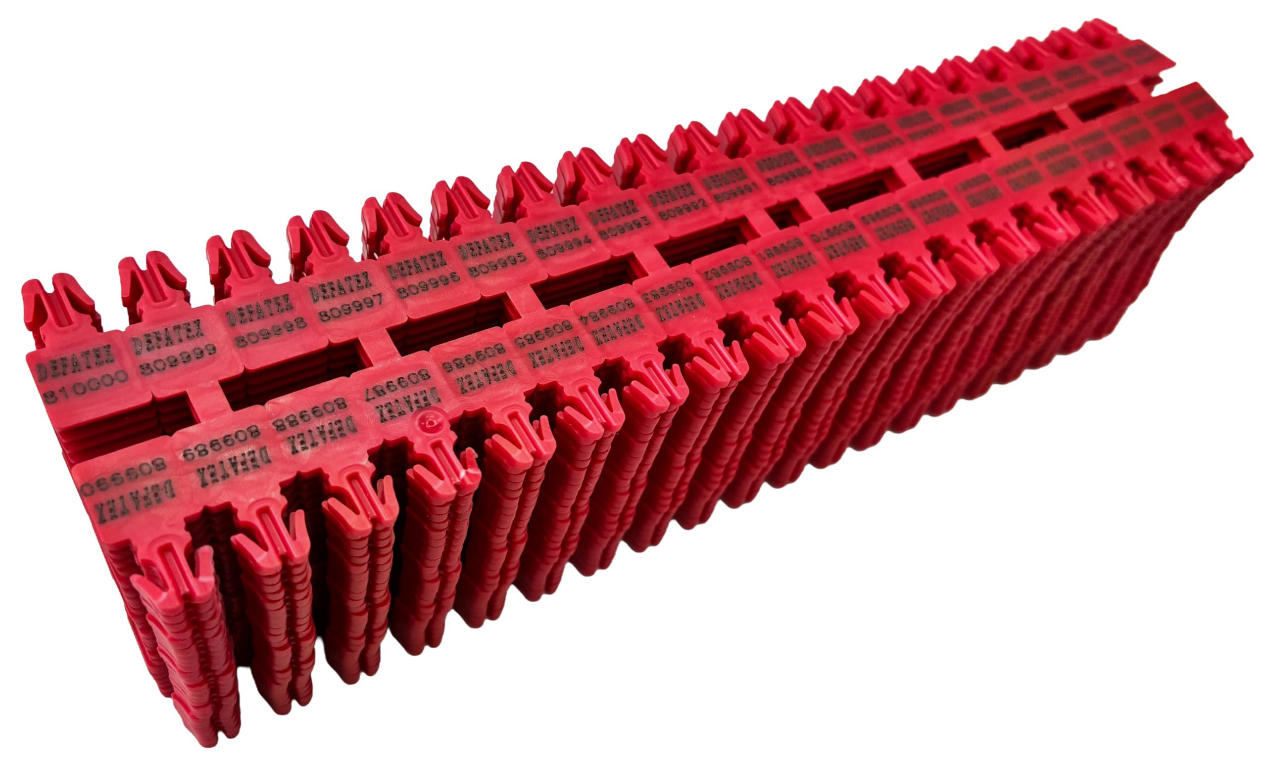 Precintos Seguridad universal para Valijas tipo Flecha Rojos Numerados y logo generico(1000 Unidades)
