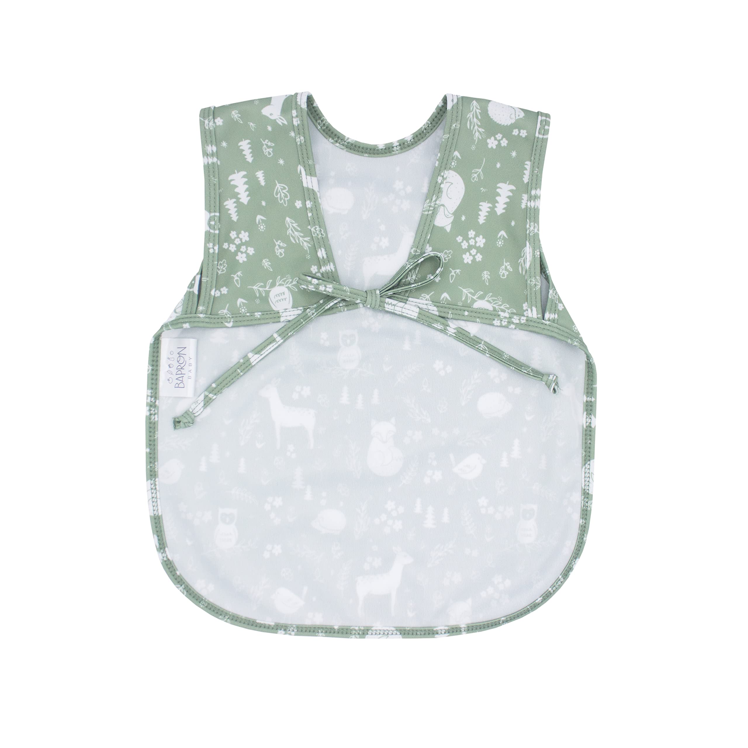 BapronBaby Forest Friends Bapron miękki wodoodporny odporny na plamy śliniak dla niemowląt, można prać w pralce, 6 m - 5 lat - (Sz Toddler/Little Kid 6m-3T), zielony, dla niemowląt/malucha (6m-3T)