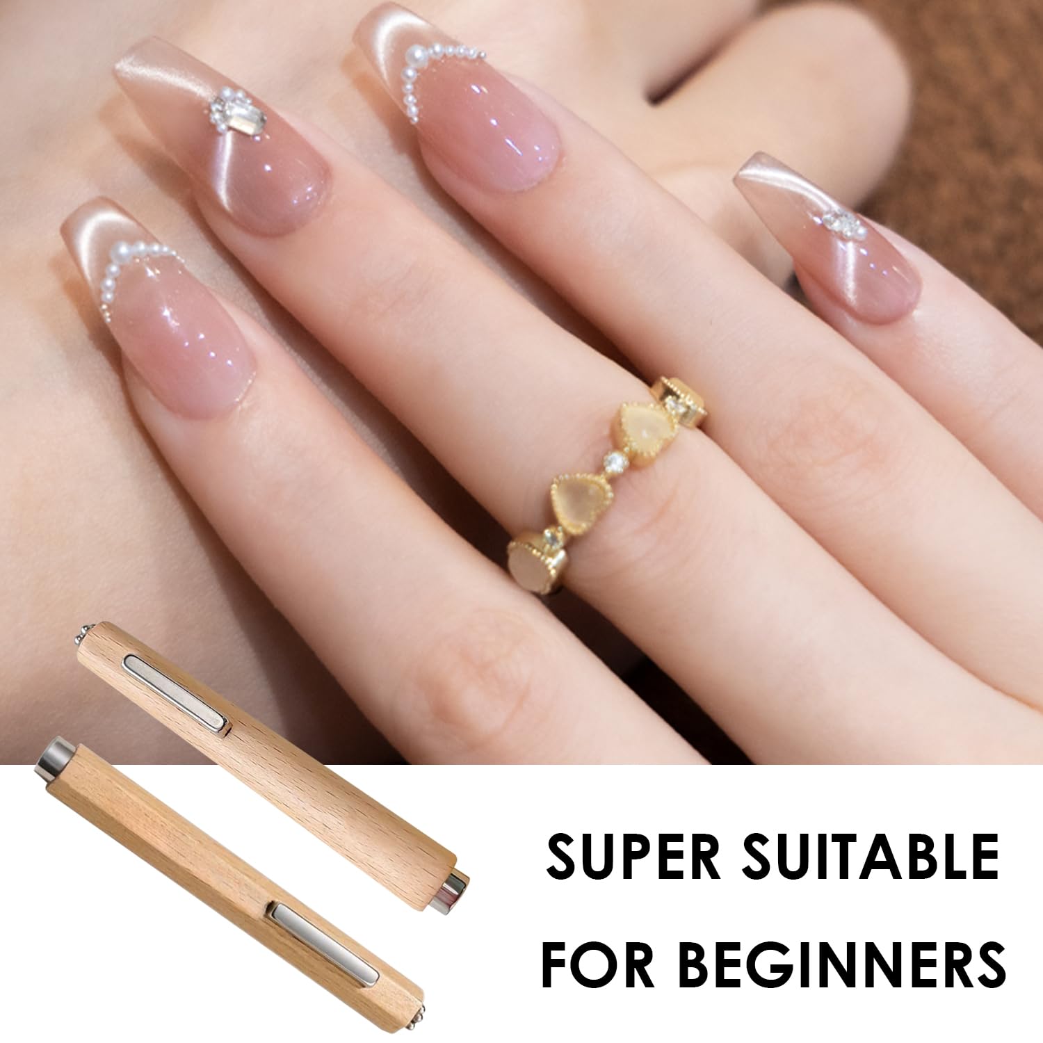 2 Pezzi di Occhio di Gatto Magneti, Chiodo Magnete Strumenti, Cilindrico Forte Magnetico Pietre, Adatto per Saloni di Bellezza E Casa Fai da Te Nail Art.