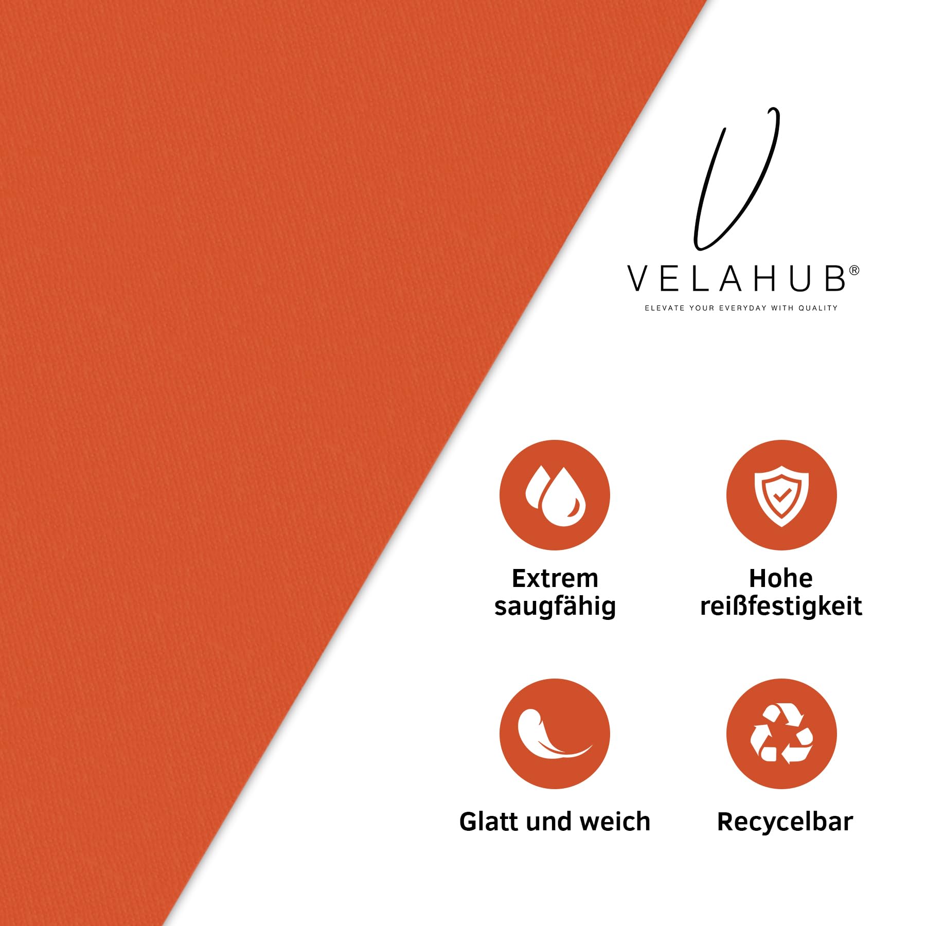 VelaHub Airlaid 50 Cutlery Napkins, Disposable Napkins, 39 x 40 cm, Orange, 15.31 x 15.75 inches - Image 3
