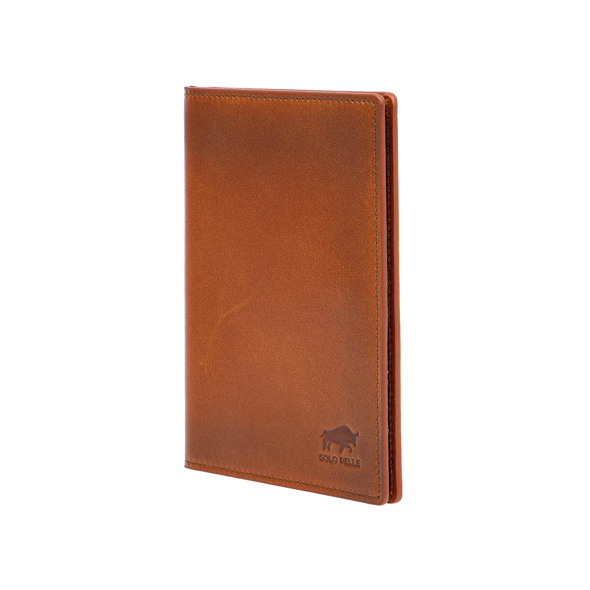 Solo Pelle Impfpasshülle, Reisepasshülle, Echtleder Passhülle, Schutzhülle Tasche für Kreditkarten Damen Herren Reisepass Geschenk, Karteninhaber, Ausweis und Reisedokumente (Cognac Braun)