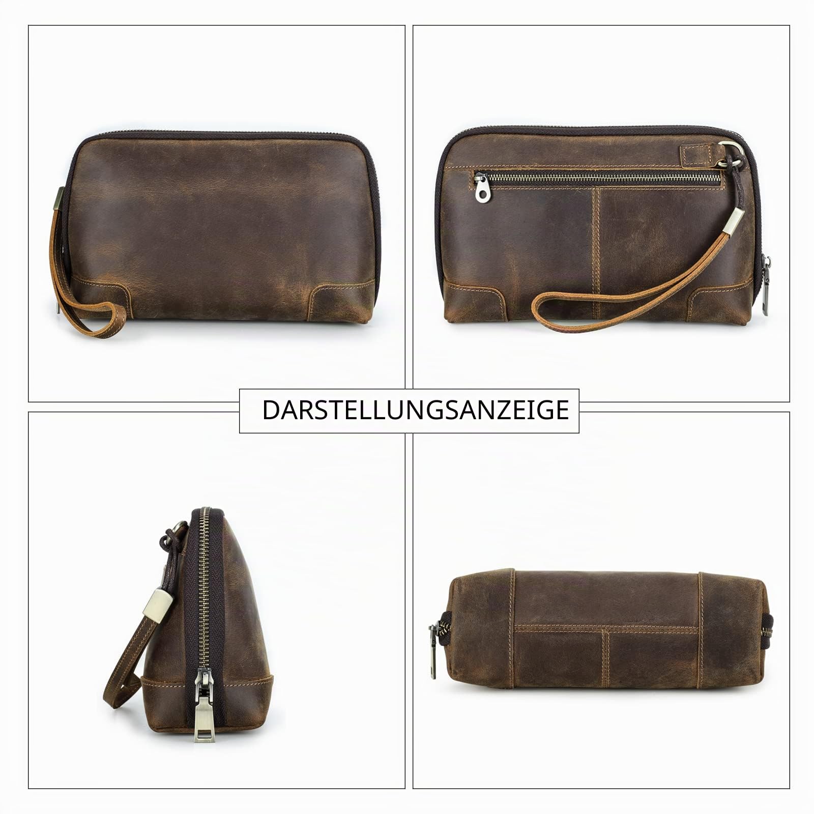 CONTACT'S Family Kabel Organizer Tasche, Kabeltasche Organizer Leder, Leather Elektronischer, Tech Pouch, Leder Kabeltasche