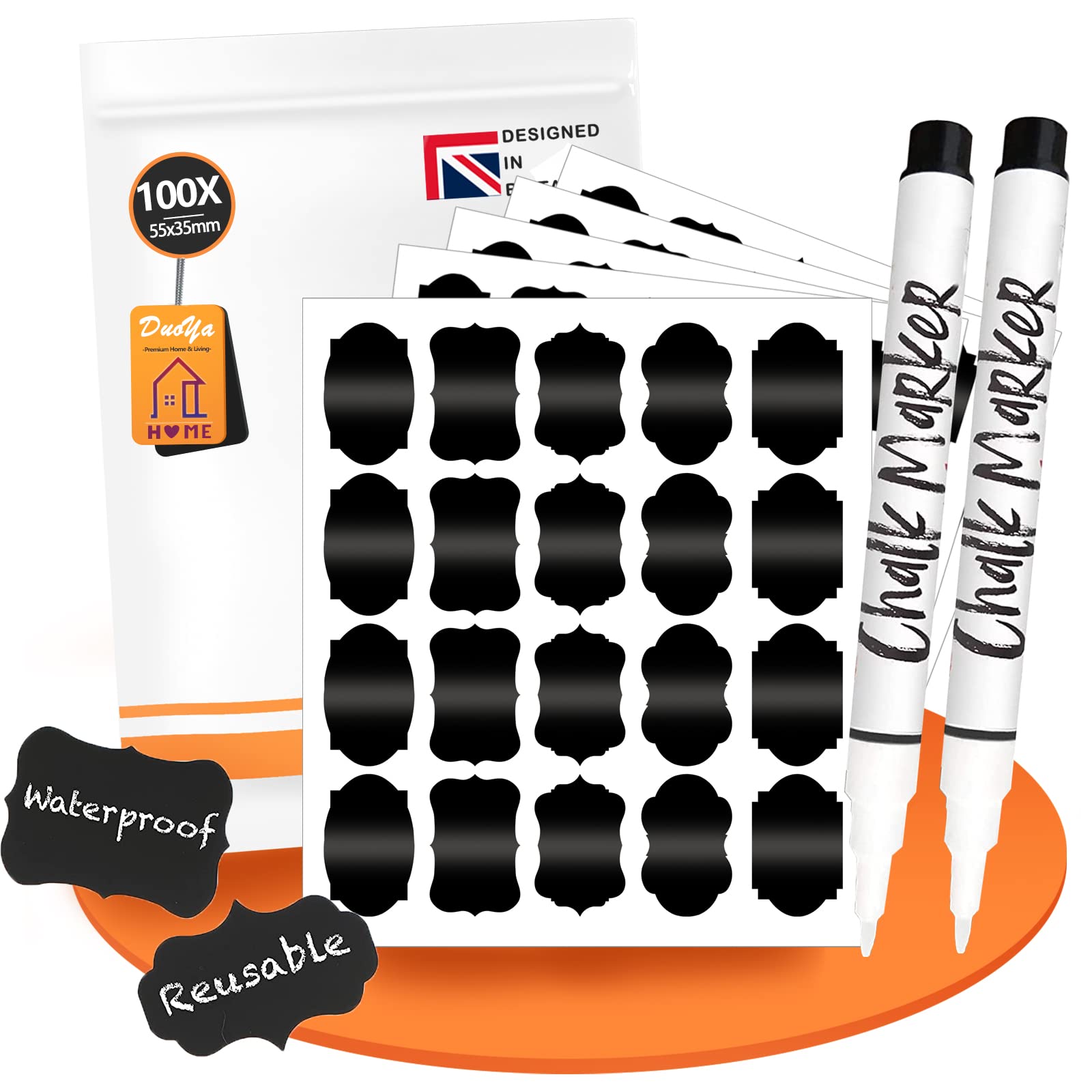 Buy Chalkboard Labels, DuaYa® 100x+2 Erasable Chalk Pen, Labels for