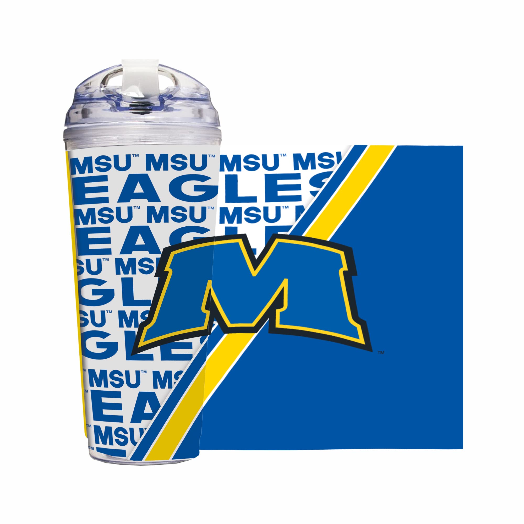 Gobelet Rico Industries Morehead State Eagles 710 ml avec couvercle paille