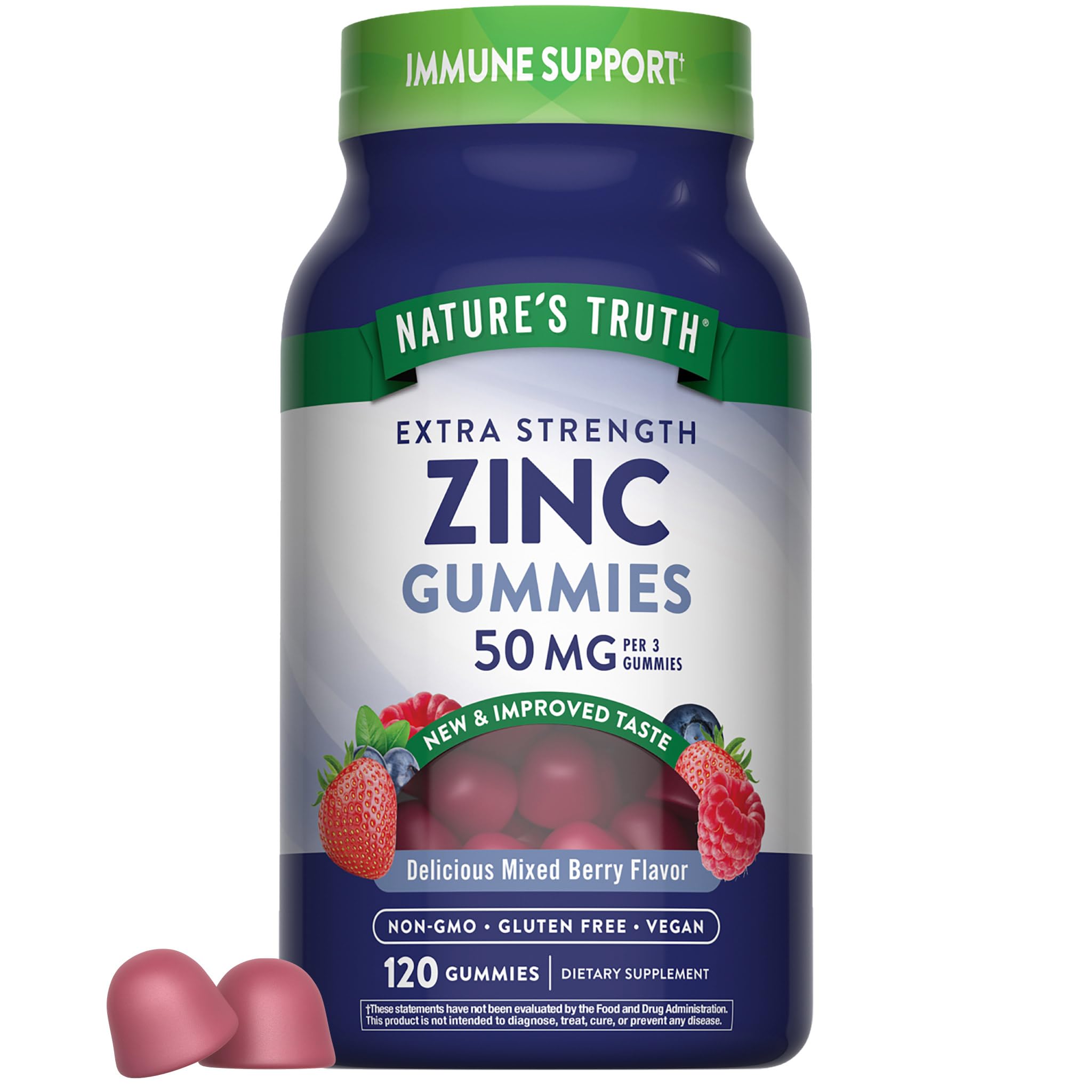 Nature's Truth Zinc Gummies for Adults | 50mg | 120 Count 120 Count (Pack of 1)