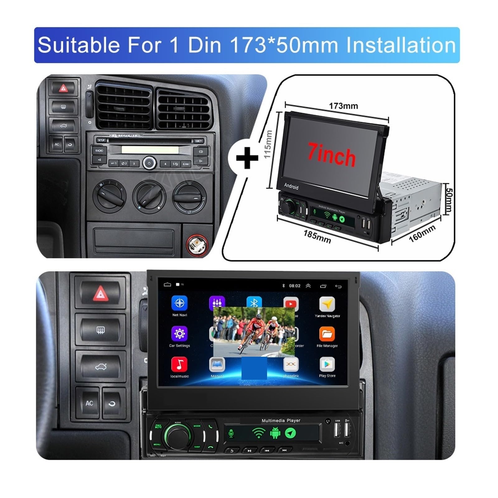 Nawigacja satelitarna Wbudowany Ekran Radio Samochodowe Nawigacja Samochodowa Multimedialny Odtwarzacz Wideo(A GPS-1-16GB-DVR)