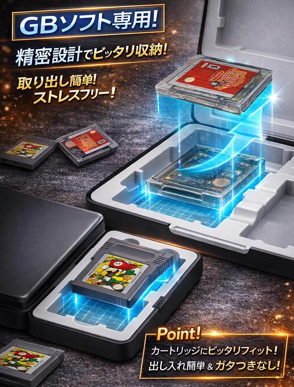 Amazon.co.jp: ゲームボーイ ソフト ケース GB 収納 ストレージ型 8個