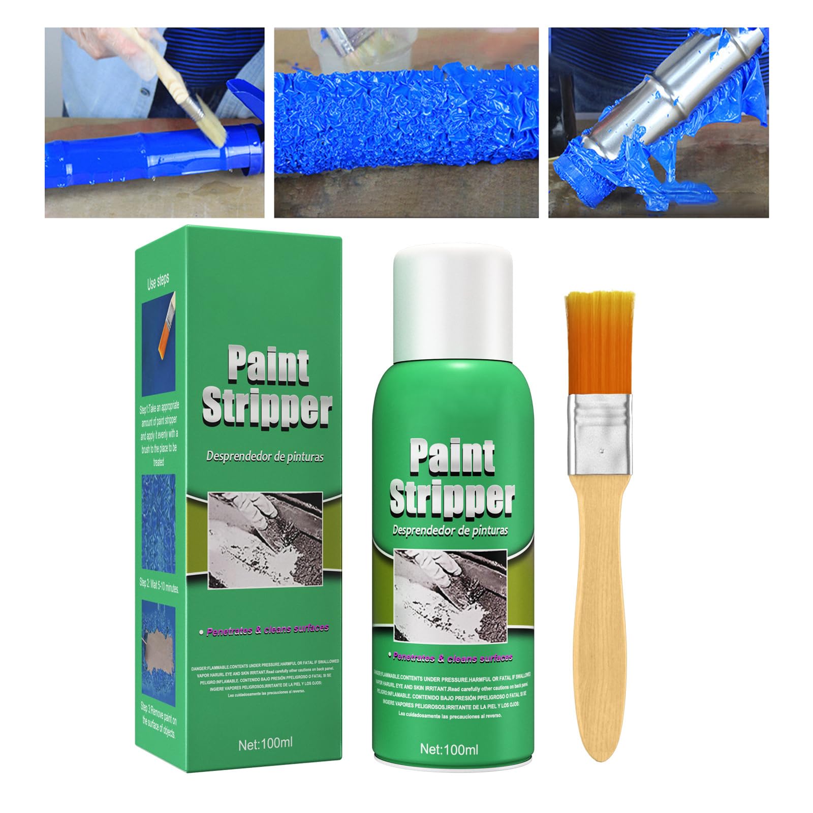 XIRUJNFD Efficient Paint Stripper, Car Paint Remover Metal Surface Paint Stripper, Paint Remover Metal, Paint Stripper Gel, Paint Stripper for Metal (1)