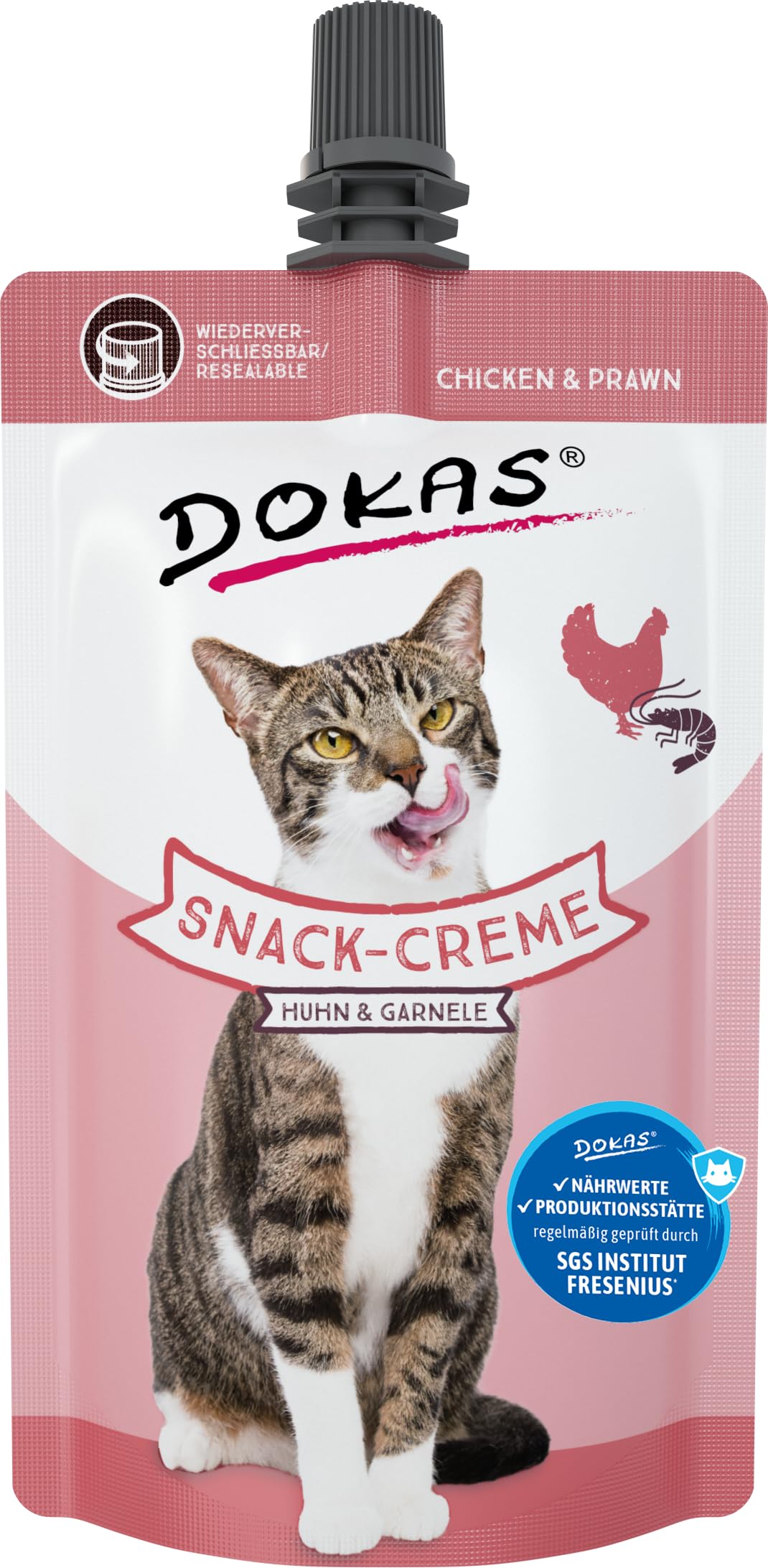 DOKAS Snack-Creme mit Huhn – Cremiger Premium Snack für Katzen – Ideal als Topping oder zur Belohnung