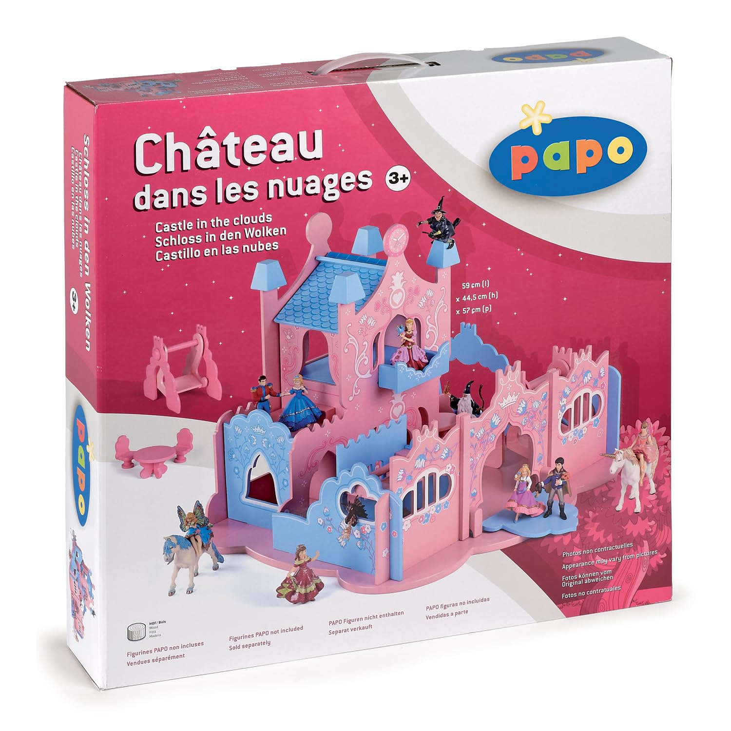 Papo - Castello tra le nuvole, Sogni di un mondo incantato, statuetta immaginativa per bambini dai 3 anni - Costruire favole