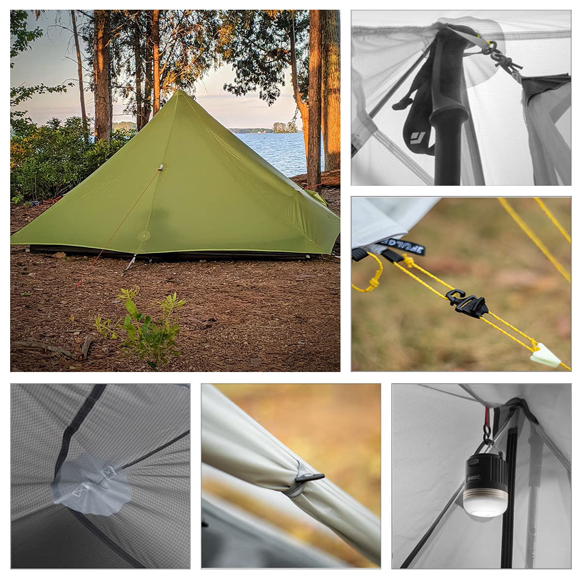 Nuovo LanShan Outdoor Ultralight Tenda da campeggio 1Persone / 2 persone Mesh Tent Shelter -Perfetto per il campeggio, Backpacking e Thru-Hikes