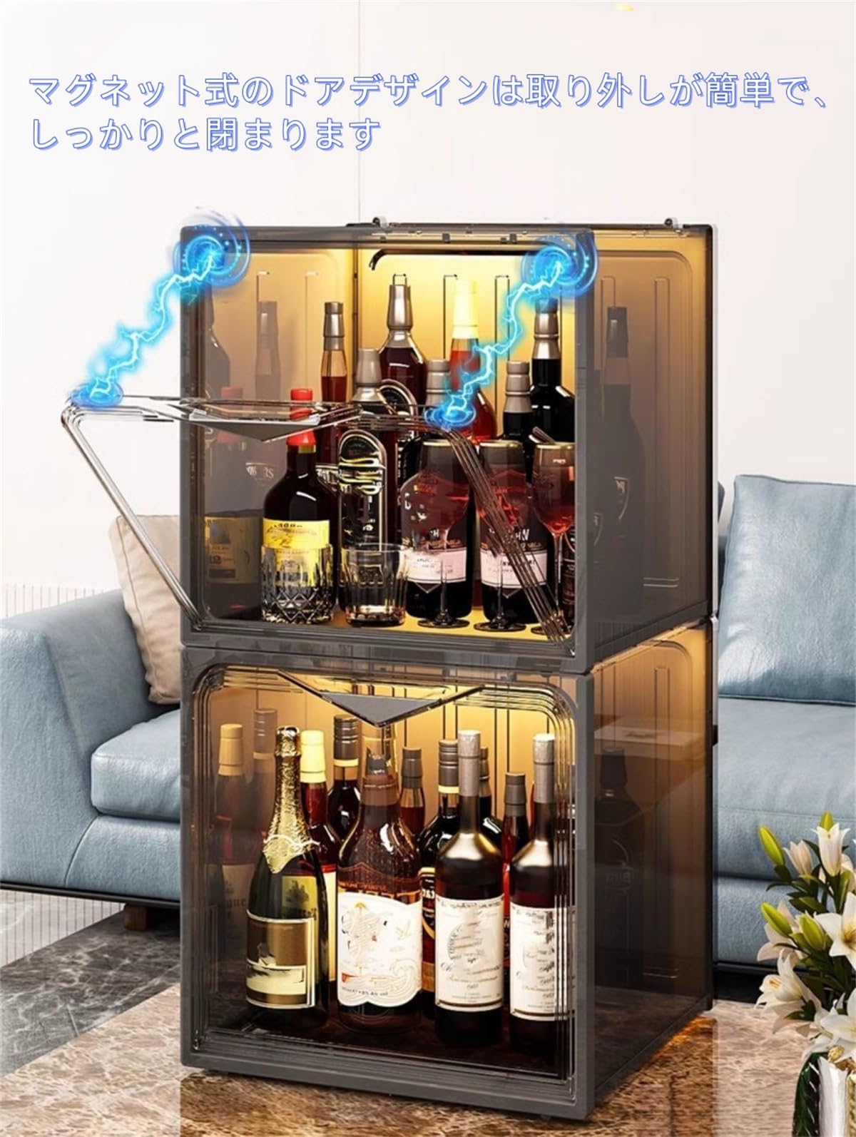 Amazon｜小型 酒棚 ディスプレイ ウイスキー収納 コレクション棚